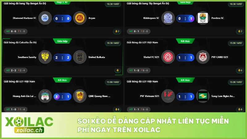 Soi kèo dễ dàng cập nhật liên tục miễn phí ngay trên Xoilac