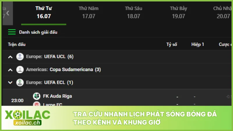 Tra cứu nhanh lịch phát sóng bóng đá theo kênh và khung giờ