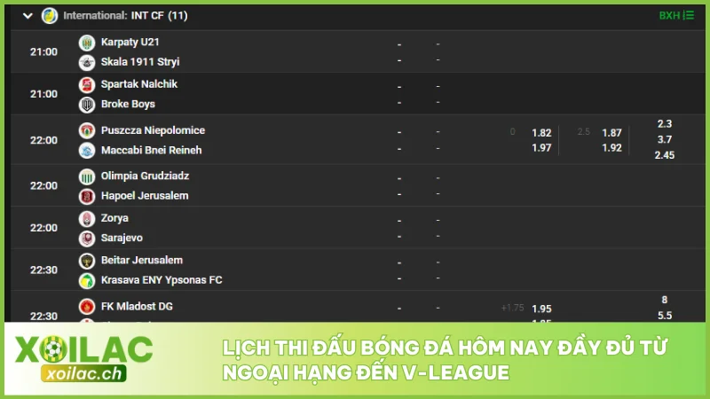 Lịch thi đấu bóng đá hôm nay đầy đủ từ Ngoại hạng đến V-League